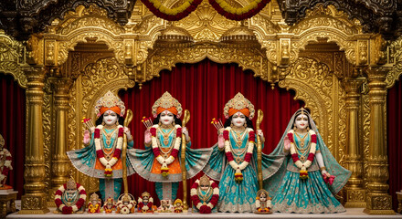 Fototapeta premium Ornate hindu temple deities a vibrant display of faith and artistry