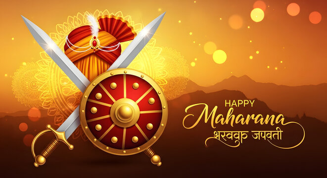 Maharana pratap jayanti illustration a regal depiction of rajput valor and heritage
