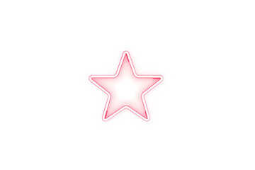 Obraz premium Glowing Gold Neon Star Outline - Minimalist Yellow Light Icon Isolated on White Background for Branding and Design