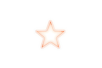 Obraz premium Glowing Gold Neon Star Outline - Minimalist Yellow Light Icon Isolated on White Background for Branding and Design