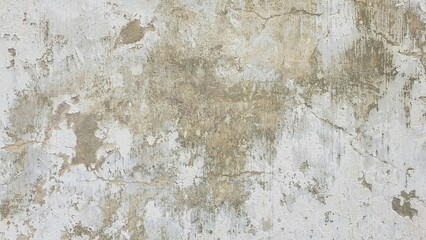 Fototapeta premium Weathered concrete texture with subtle hints of moss and grime, showcasing the aged patina of a building's exterior surface with detailed cracks and discoloration for a rustic aesthetic