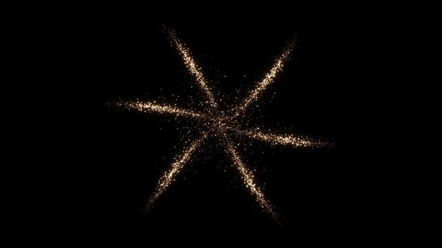 Beautiful golden particles flying shine glitter awards dust abstract Magical shimmering light. Luxury glitter sparkles trail, magic dust, pixie dust path, Christmas stars isolated on black background.