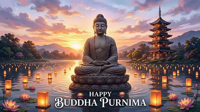 Happy Buddha Purnima Celebration Artwork
