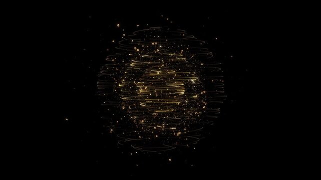 Radiant circle golden sparks spins animation, Magic sparkles, glitter line stars, fairy dust glitter stars trail transition, star twinkle, Christmas star, golden glowing twinkling glitter star,