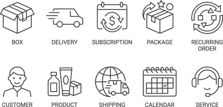 line icons set for business and e commerce concepts