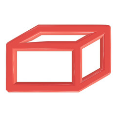 Fototapeta premium Three dimensional hexahedron geometric shape also known as cube with six square faces for 3D modeling and volumetric studies.