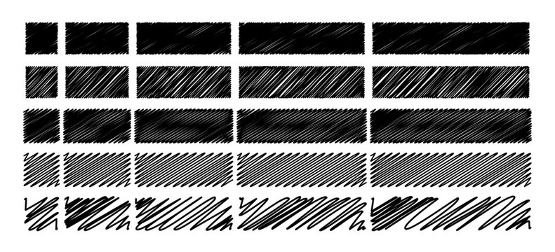 Redacted Text Overlay Elements &ndash; Hand Drawn Censor Brush Strokes 