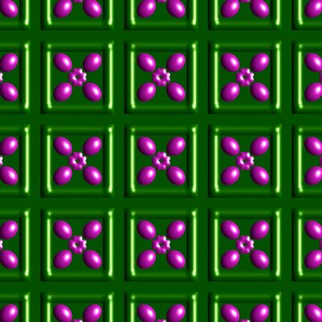 Geometric 3D Tiled Background in Glossy Pink and Dark Green