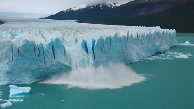 Glacier Calving Event in Los Glaciares National Park Patagonia