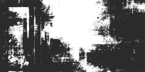 A textured artistic background with striking contrast, in a unique and abstract black and white grunge pattern.  © DreamLoom