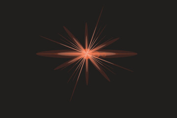 Fototapeta premium Abstract starburst a fiery explosion of light and color in darkness