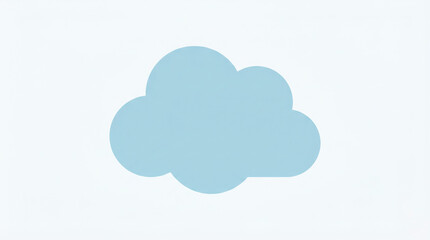 Obraz premium Clean and minimalist light blue cloud graphic, ideal for weather representations, digital storage concepts, or serene sky designs with a gentle, calming presence for various visual projects