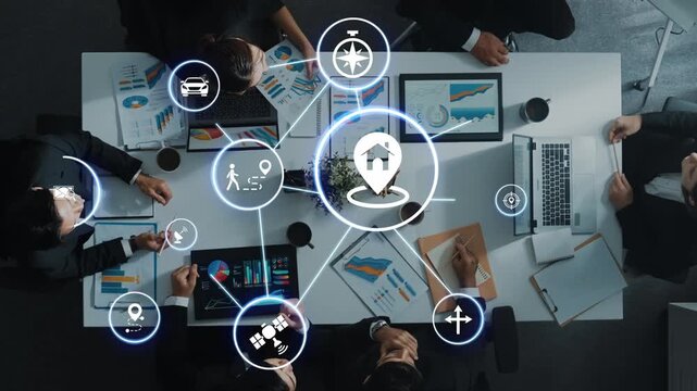 GPS icons show navigation, GPS tracking, and location. GPS supports real time maps, direction, and GPS navigation services for mobility and transport. Funnel