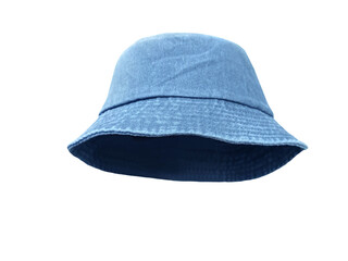 A blue fabric bucket hat PNG transparent. © pornchai