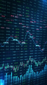 Market Trend Graph Financial Data Analytics Trading Screen financial data, trading indicators, analytics insights. Suitable for fintech visuals, stock trading platforms, economic analysis concepts.
