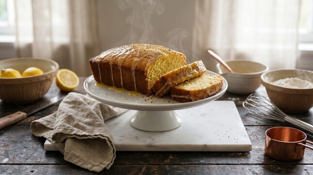 Baking Dessert Us Uk Lemon Pound Cake with Lemon Glaze Dripping Down Sides, Poppy S