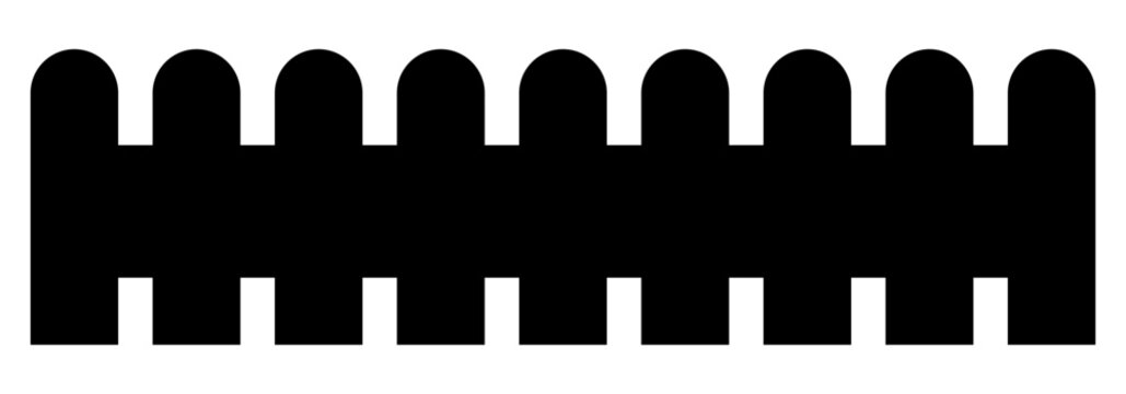 Garden fence svg cut file. Isolated vector illustration.
