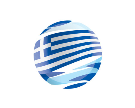 The Greek flag in an abstract sphere