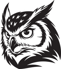 Obraz premium Owl Head Mascot Logo Fierce Bird of Prey Vector Design
