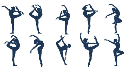 Ballet Dancer Silhouettes: Graceful Poses Collection © kholid