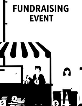 Business fundraising event money collection.