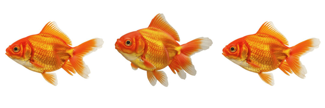 Orange Ryukin Goldfish Aquarium Pet Isolated On Transparent Background For Underwater Nature And Animal Design