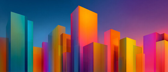Fototapeta premium Vibrant Gradient Skyscraper Background Design