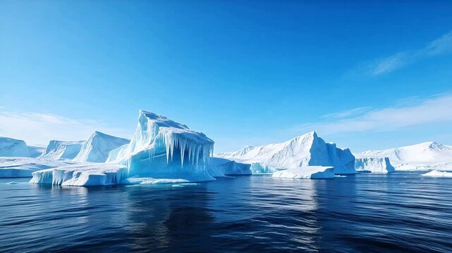 Icebergs in Arctic Ocean