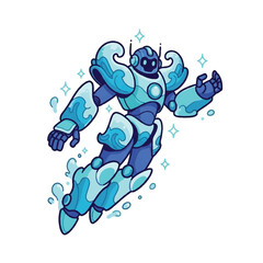 Aquatic Robot Character Design. © pixel
