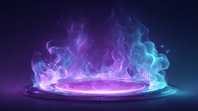Magical Glowing Portals with Energy and Smoke