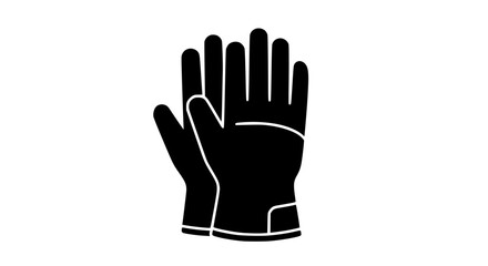 Fototapeta premium Black Silhouette Icon of Industrial Safety Work Gloves