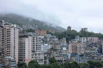Fototapeta premium Pengshui county, Chongqing cityscape