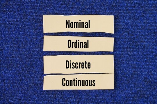 What are the 4 types of data types? Nominal, Ordinal, Discrete, Continuous word. four main types of data used in statistics and data analysis