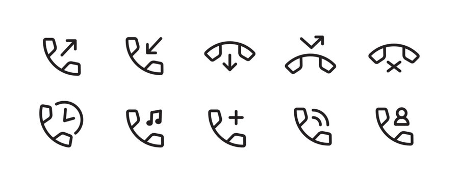 Phone icon, Call, icon Telephone Contact, Mobile Differente Contect icon, button, vector, sign, symbol, logo, illustration, editable stroke and flat design style isolated on white linear pictogram