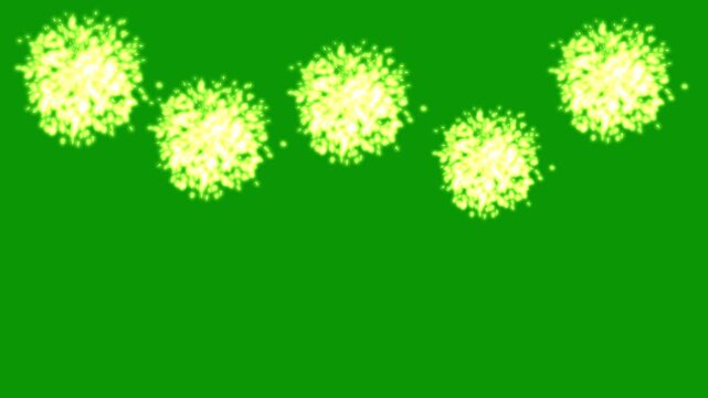 2D Colorful fireworks explosion lighting up the night sky during festival celebration with bright sparkling lights and vibrant pyrotechnic display creating a festive mood in high quality 4K footage