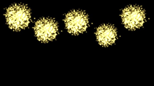 2D Colorful fireworks explosion lighting up the night sky during festival celebration with bright sparkling lights and vibrant pyrotechnic display creating a festive mood in high quality 4K footage