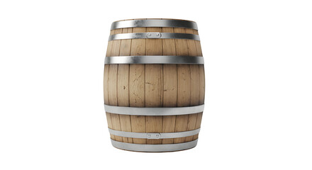 Fototapeta premium Wooden barrel isolated on transparent background a classic container for aging and storage