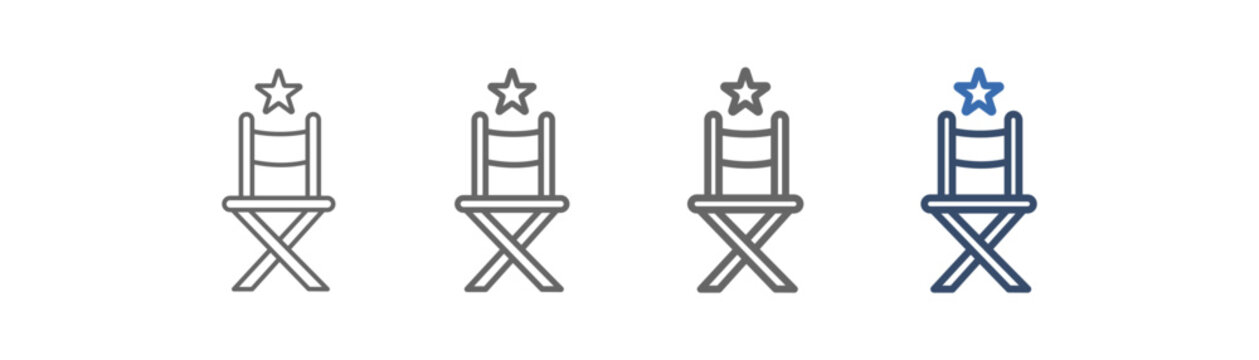
outline icon set director chair with director chair design