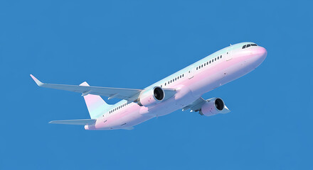 Obraz premium Airplane Flying in Clear Sky