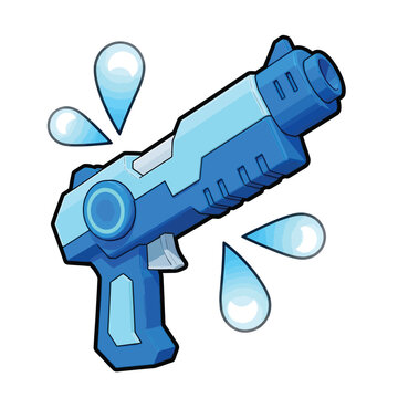 Water Gun, Blue Toy, Summer Fun, Cartoon Squirt