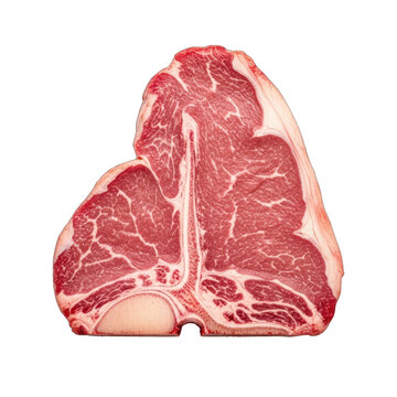 Raw TBone Steak Isolated on White Background Ready for Grilling 1.
