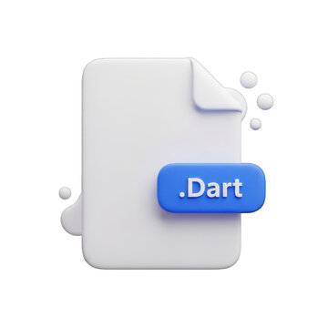 Dart programming language file icon 3D render illustration 1.