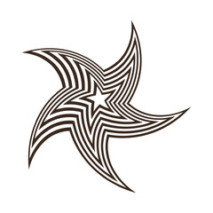 An illustration of a spinning multi-layer star silhouette © wdhejbul