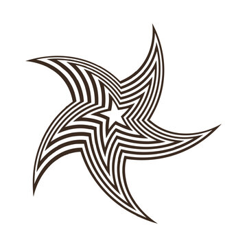 An illustration of a spinning multi-layer star silhouette