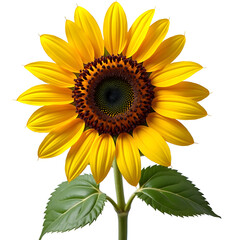 Fototapeta premium Bright Yellow Sunflower Isolated on White Background
