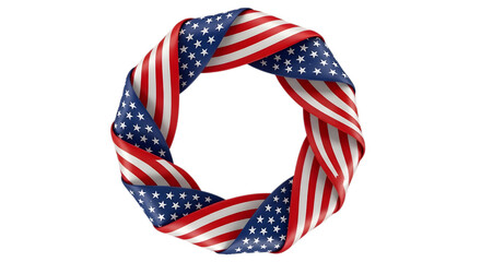 Fototapeta premium Usa memorial day patriotic infinity scarf american flag design isolated on transparent background