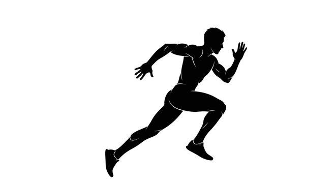 Man Running Sprinting Fast Pace.