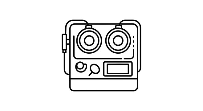 Guitar effect pedal icon, simple line art, music equipment, audio technology