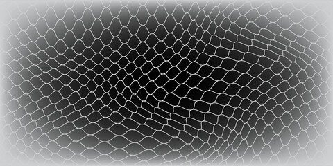 Fishing or soccer net. Repeated hexagon pattern. Black wired mesh texture isolated on white background © Muaffa
