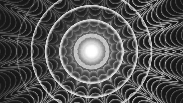 Glowing concentric mandala rings background animation